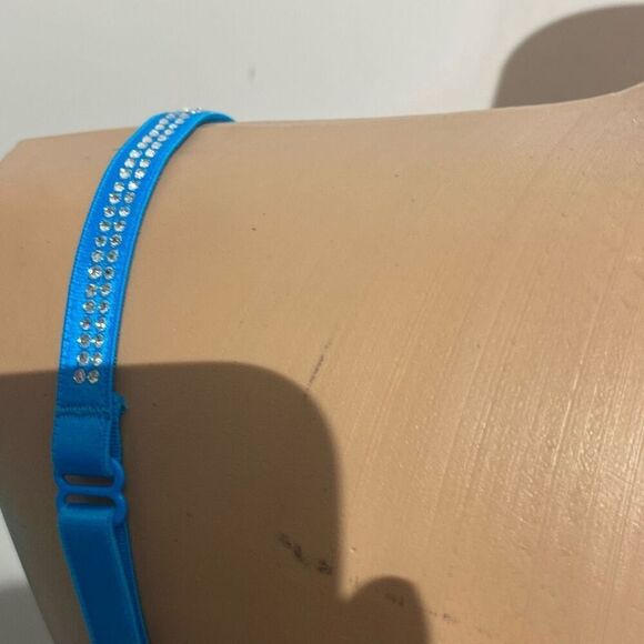 Pink Victoria's Secret Women's Blue Wear Everywhere Rhinestone Push Up Bra 34B - Picture 7 of 11